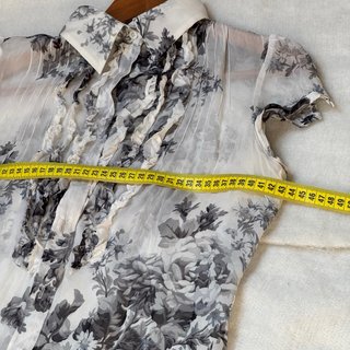 Blusa Zara manga corta transparente