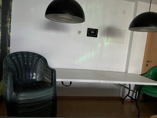 Mesa plegable grande + 9 sillas
