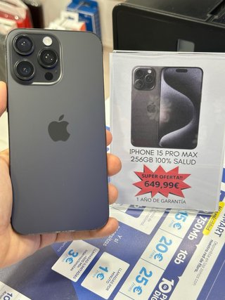 IPHONE 15 PRO MAX NEGRO 256GB SALUD 100%