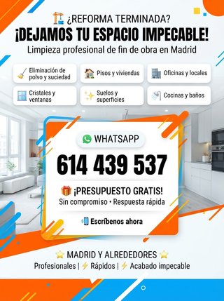 Limpieza Fin de Obra y Limpieza Industrial