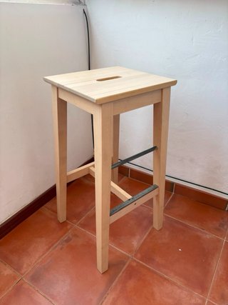 2 Taburetes Madera Banqueta Alta