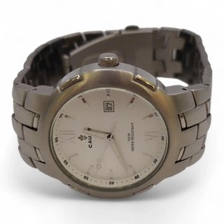 RELOJ CAUNY ESFERA BLANCA CORREA METALICA