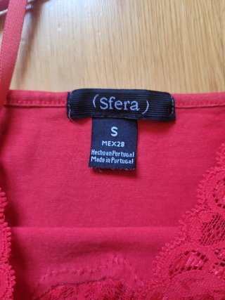 Top Sfera Encaje Rojo Talla S
