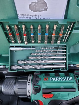 TALADRO PARKSIDE NUEVO 20v BROCAS BATERIA _