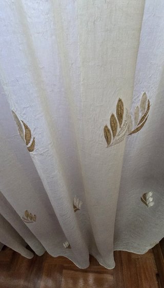 Cortinas Visillos con Bando Beige