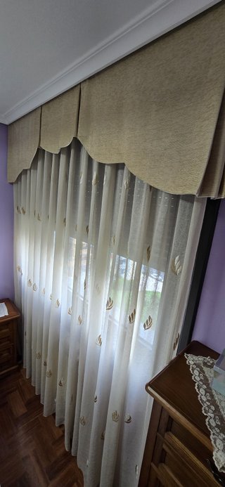Cortinas Visillos con Bando Beige