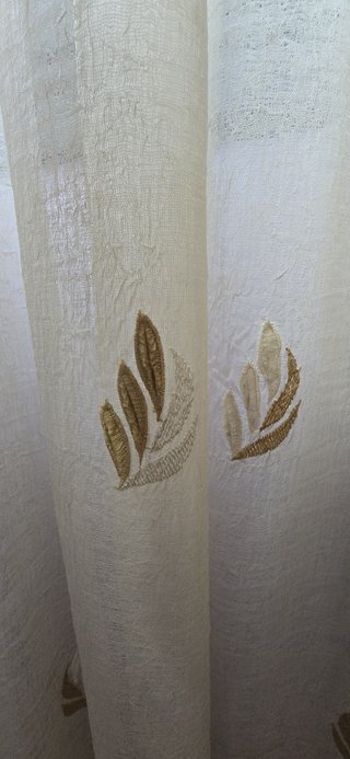 Cortinas Visillos con Bando Beige