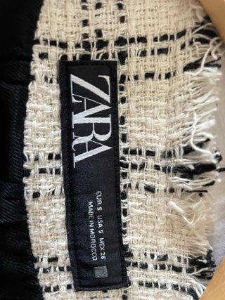 Chaleco Zara Tweed Blanco y Negro