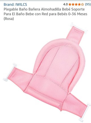 Almohadilla para bañera de bebé rosa