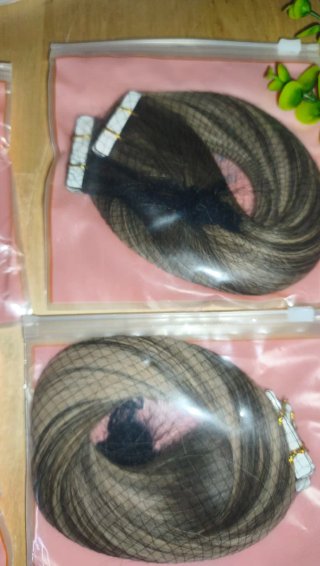 Extensiones Cabello Natural Adhesiva Castaño/Rubio
