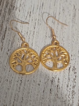 Pendientes árbol de la vida dorados