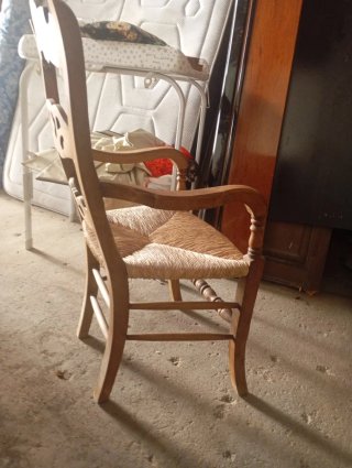 2 Sillas Antiguas Madera y Ratán