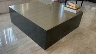 Mesa de centro 120x120 efectj acero y Madera negra