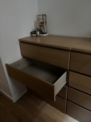 Cajonera IKEA MALM 4 cajones roble tinte blanco