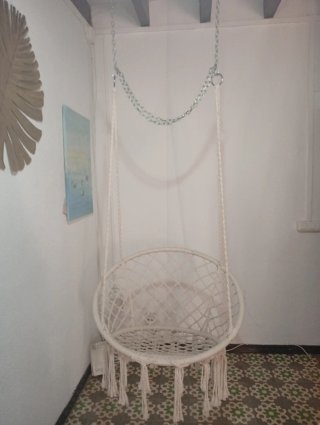 Columpio de macramé para techo