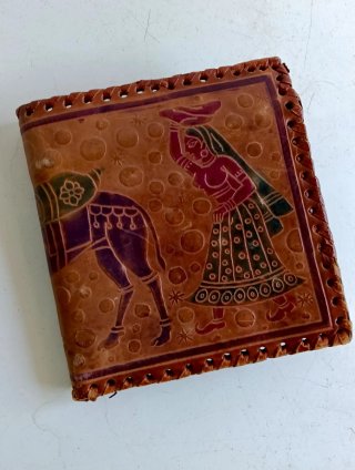 Cartera de cuero artesanal India