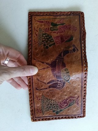Cartera de cuero artesanal India