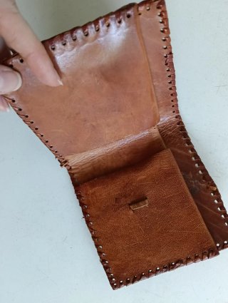 Cartera de cuero artesanal India