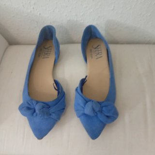 Zapatos SERAFINA azules con lazo