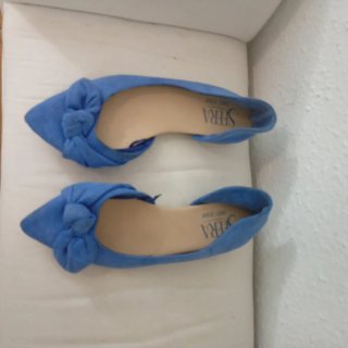Zapatos SERAFINA azules con lazo