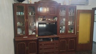 Mueble TV madera oscura