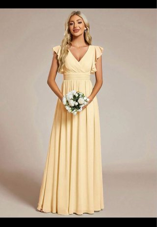 Vestido largo amarillo boda