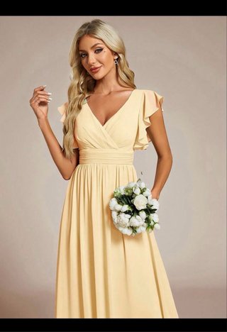 Vestido largo amarillo boda