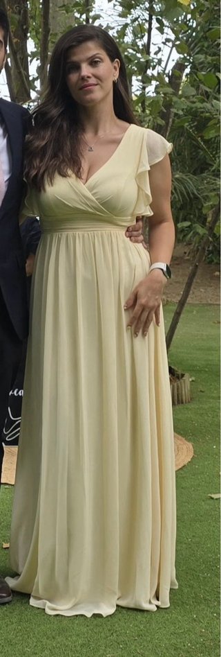 Vestido largo amarillo boda