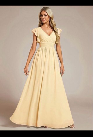 Vestido largo amarillo boda