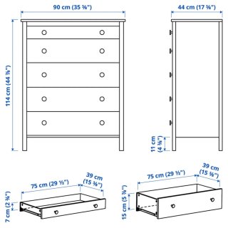 Cómoda Hemnes negra pintada de blanco