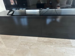 Mueble TV y mesa centro negro lacado