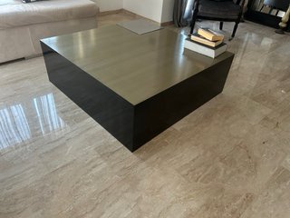 Mueble TV y mesa centro negro lacado