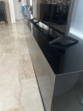 Mueble TV y mesa centro negro lacado