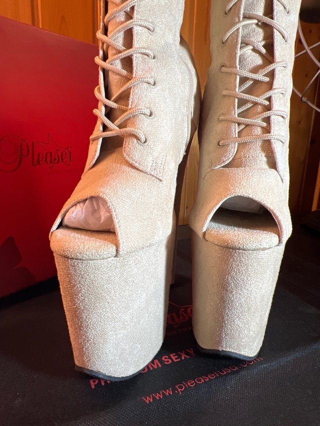 Botas Pole Dance Beige Talla 38