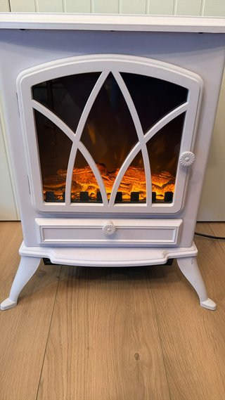 Chimenea eléctrica decorativa blanca