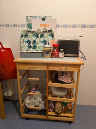 Carrito Auxiliar Cocina Madera
