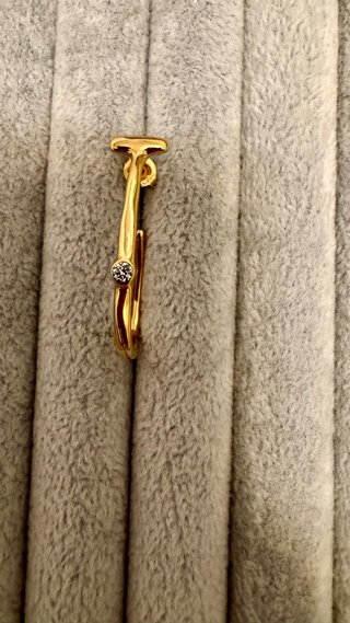 Pendientes aro Uno de 50 baño oro 18k topacios