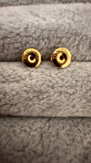 Pendientes aro Uno de 50 baño oro 18k topacios