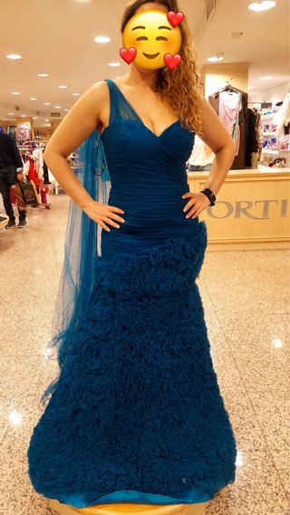 Vestido largo fiesta azul