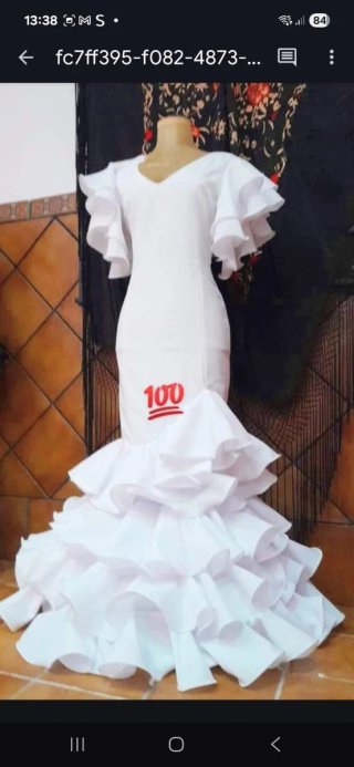 Traje Flamenca Rojo y Turquesa Talla Única