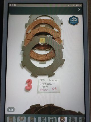 Juego Discos Embrague Vespa CP615D Piaggio