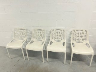 4 Sillas Blancas Plástico Minimalistas