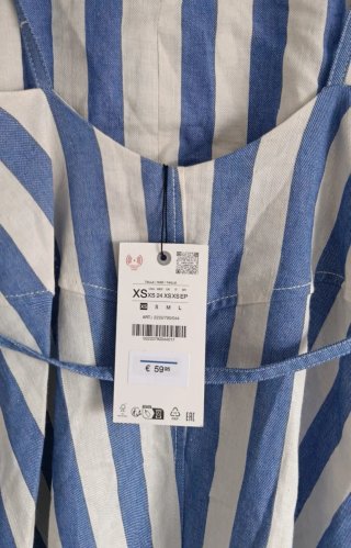 Vestido Zara Rayas Azul y Blanco