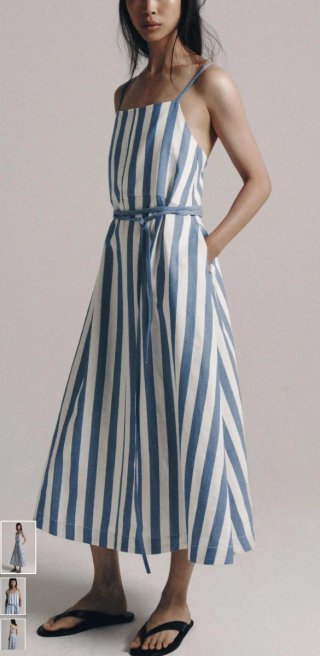 Vestido Zara Rayas Azul y Blanco