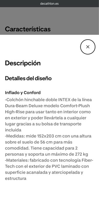 Cama hinchable Intex grande con inflador eléctrico