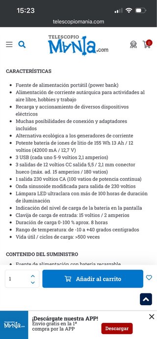 Bresser Batería Portátil Fuente Alimentación