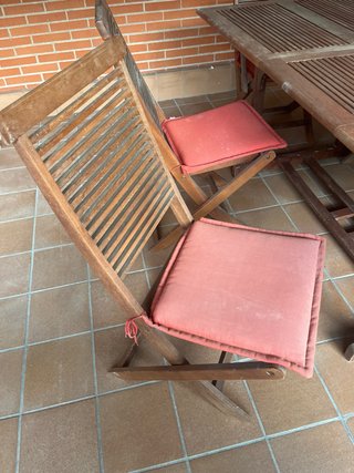 Conjunto Mesa y Sillas Jardín Madera