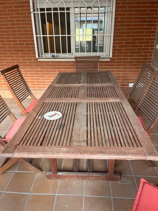 Conjunto Mesa y Sillas Jardín Madera
