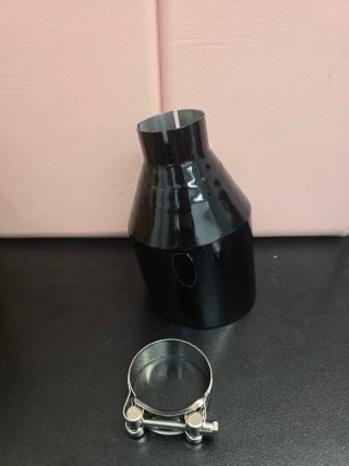 Tubo de escape negro brillante acero inoxidable