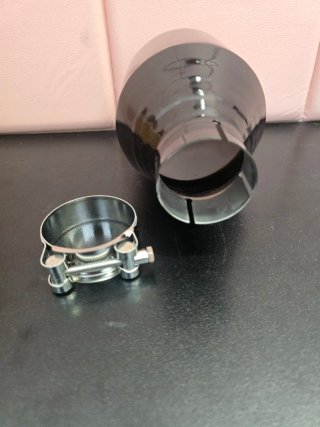 Tubo de escape negro brillante acero inoxidable